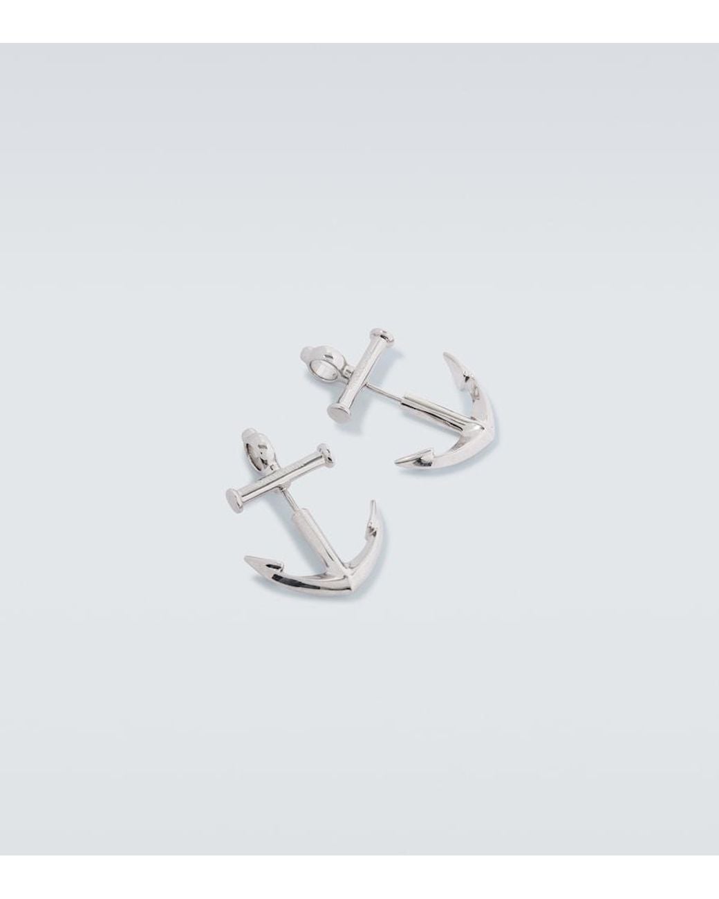 Balenciaga White Anchor Earrings for men