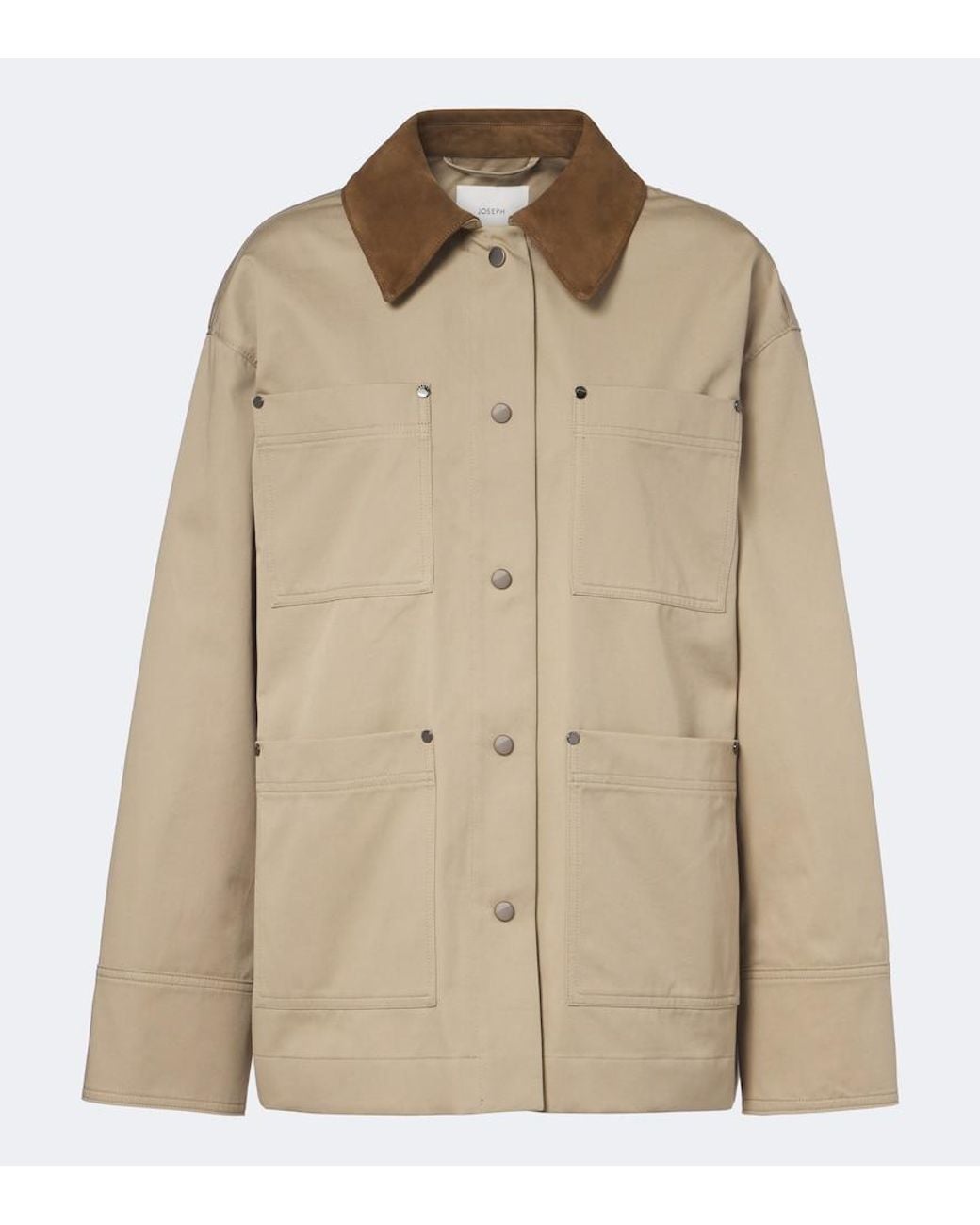 Joseph Natural Athos Suede-Trimmed Cotton Jacket
