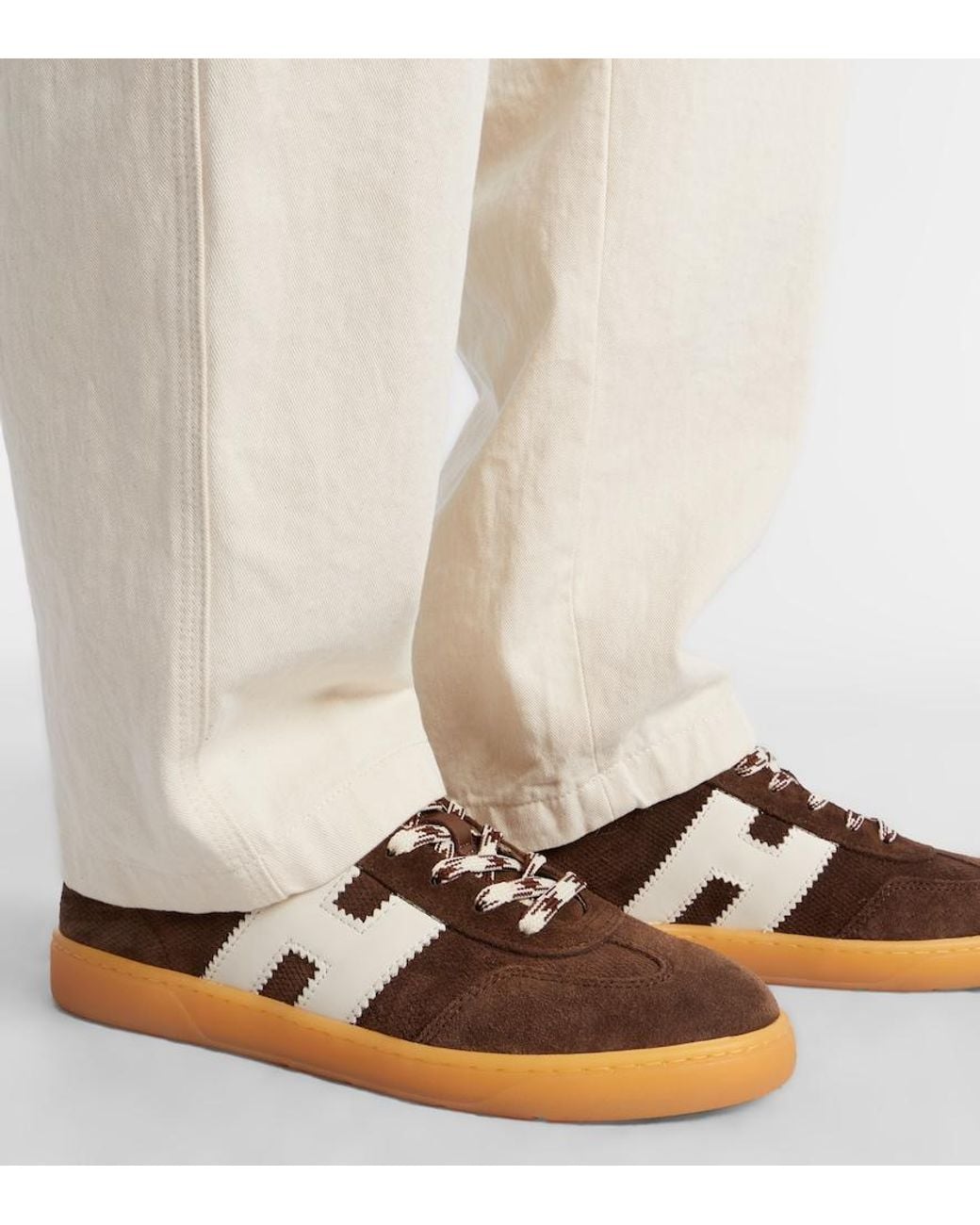 Hogan Brown Cool Suede Sneakers