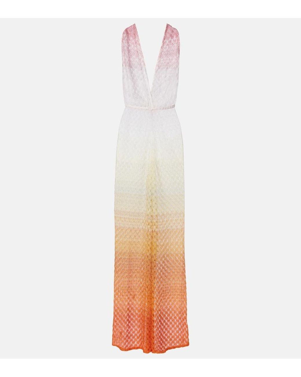 Missoni White Open-Knit Lame Jumpsuit