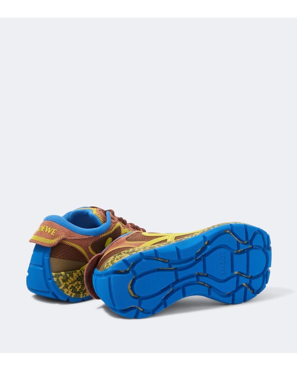 Loewe Blue Pogo Suede-Trimmed Sneakers for men