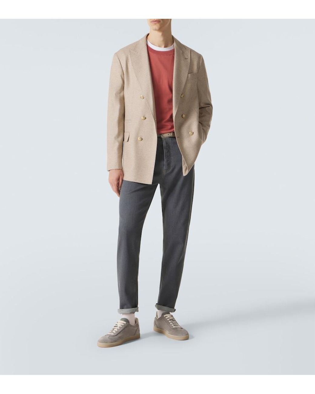 Brunello Cucinelli Pink Cotton Sweater for men