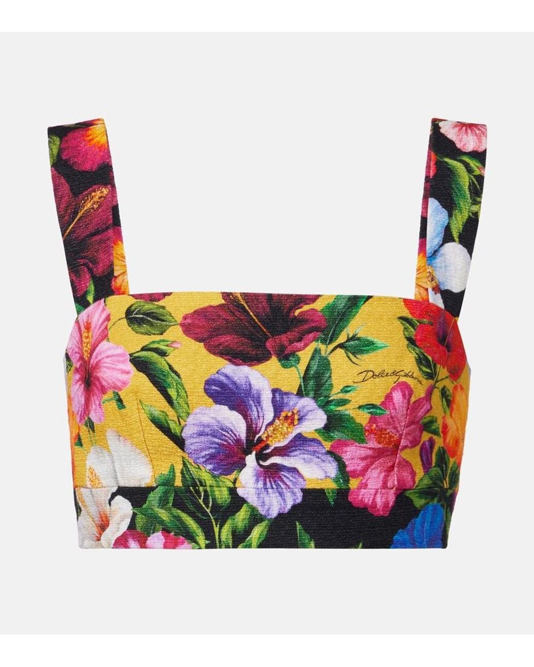 Dolce & Gabbana Pink Floral Crop Top
