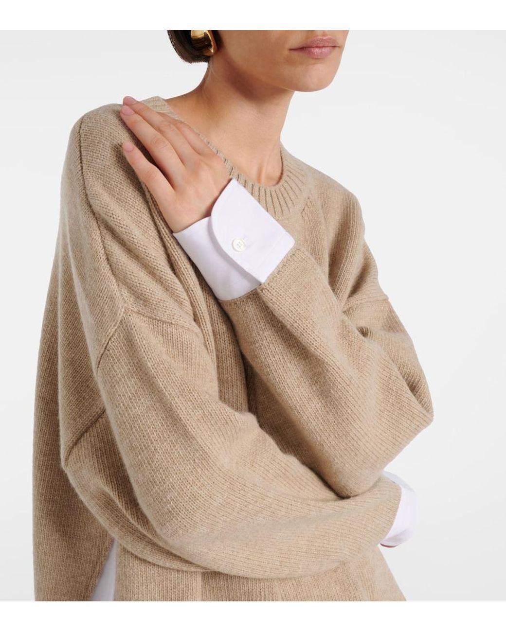 Stella McCartney Natural Layered Virgin Wool Sweater