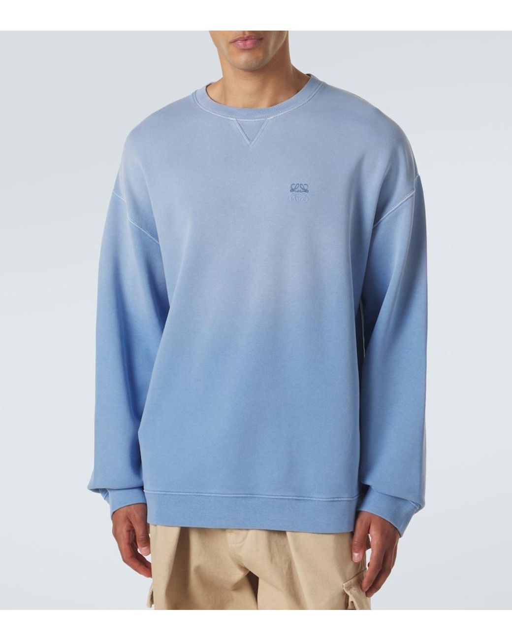 Loewe Blue Anagram Cotton Jersey Sweatshirt for men