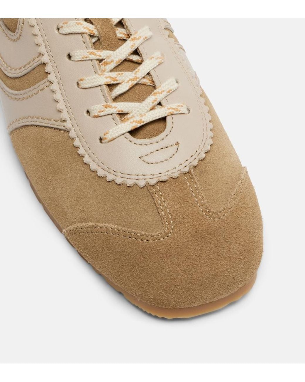 Dries Van Noten Brown Leather-Trimmed Suede Sneakers