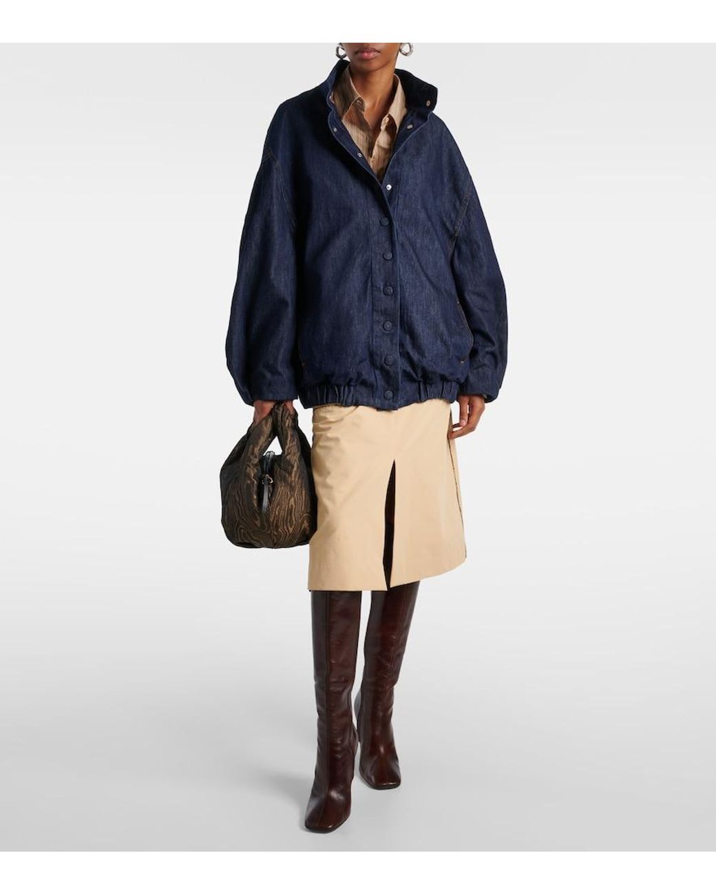 Dries Van Noten Blue Oversized Denim Jacket