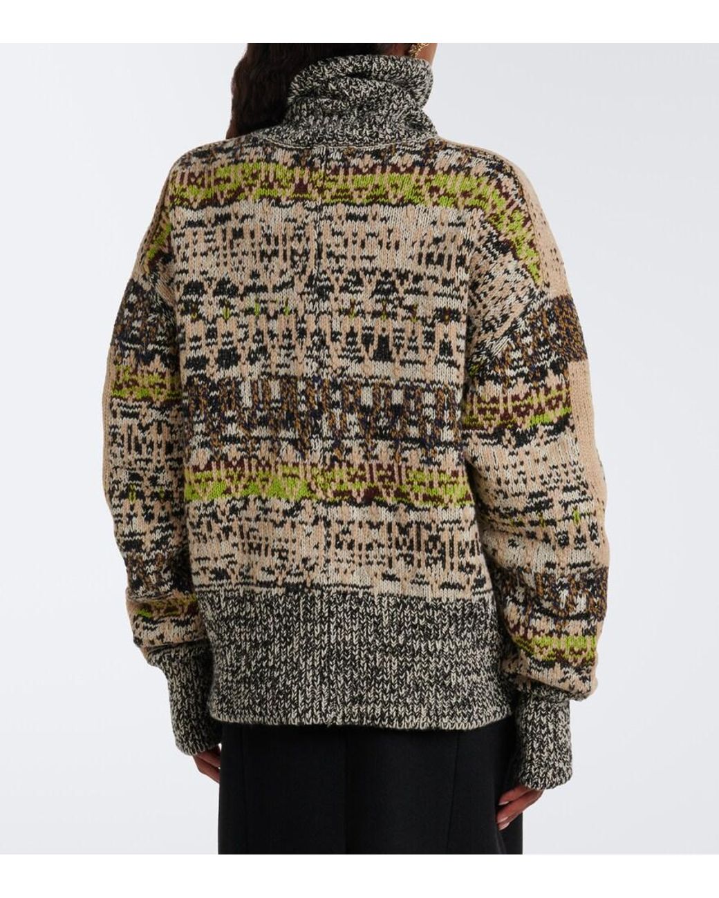 Dries Van Noten Metallic Oversized Wool And Cashmere Jacquard Cardigan