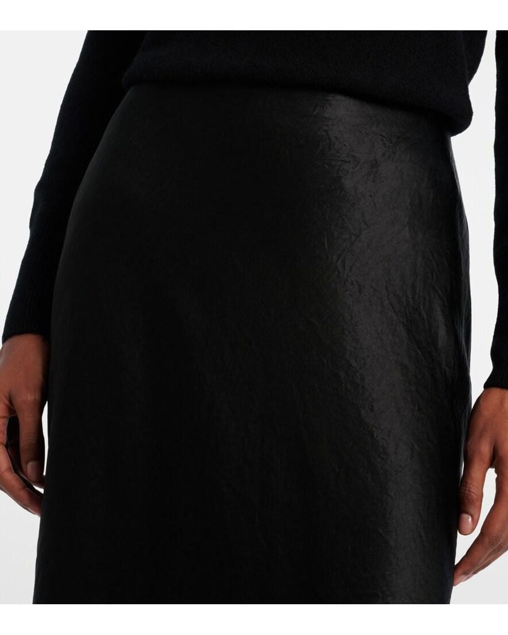 Vince Black Midirock aus Satin
