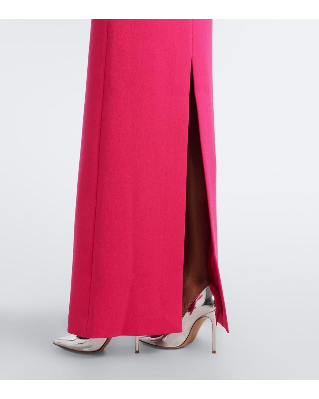 Rebecca Vallance Pink Odetta Floral-Applique Off-Shoulder Crepe Gown