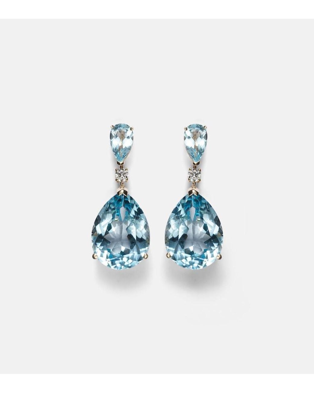 Mateo Blue Sophia 14Kt Earrings With Topaz And Diamonds