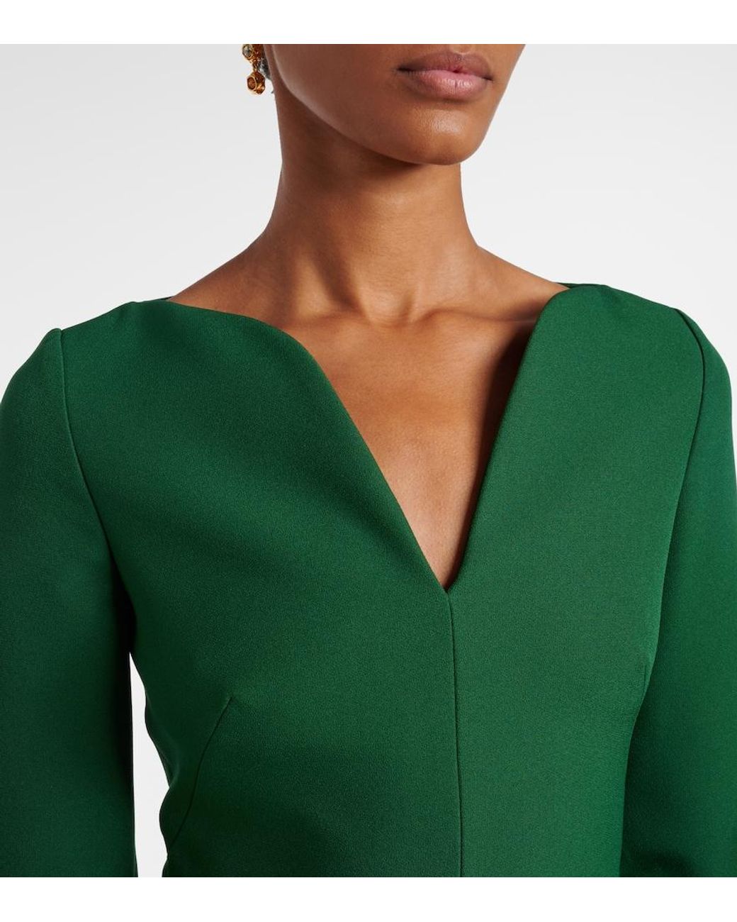 Safiyaa Green Clemenza Crepe Gown