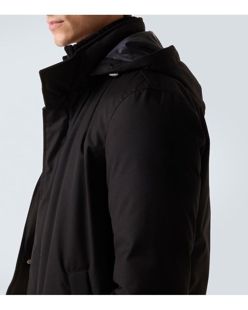 Herno Black Hooded Down Jacket for men
