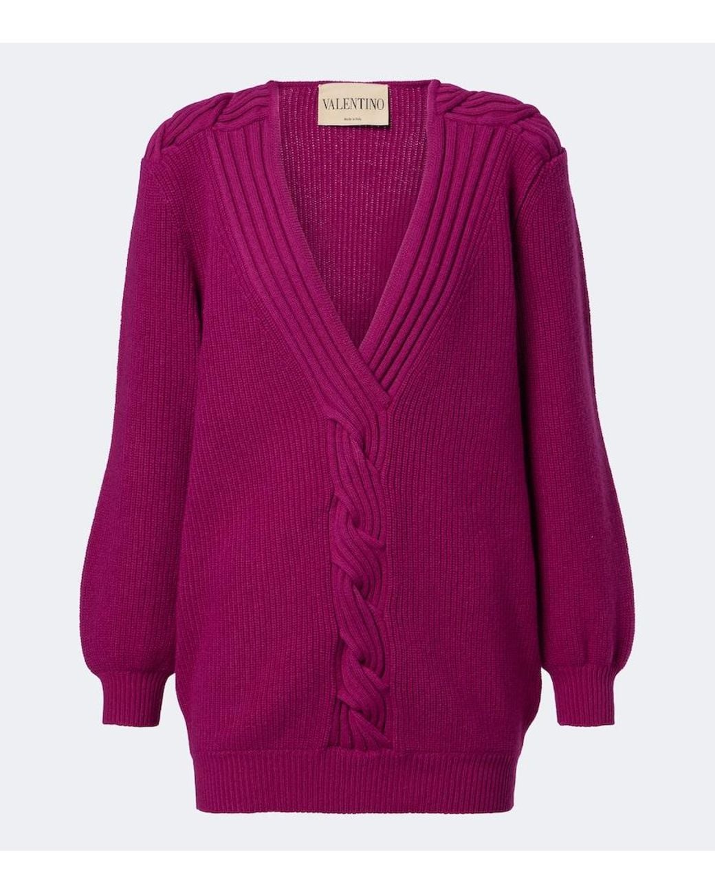 Valentino Garavani Purple Oversized Virgin Wool Sweater