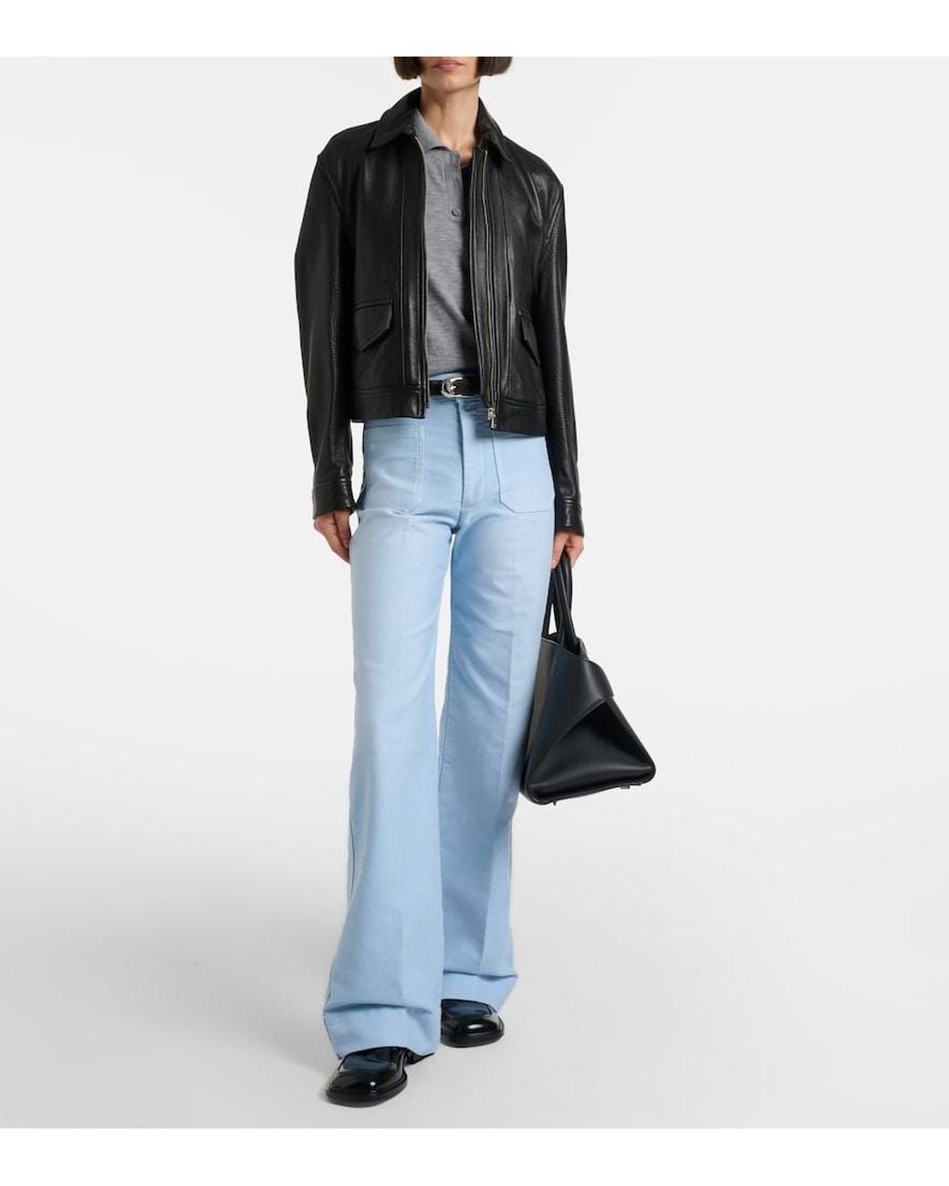 Victoria Beckham Blue Alina Wide-Leg Jeans