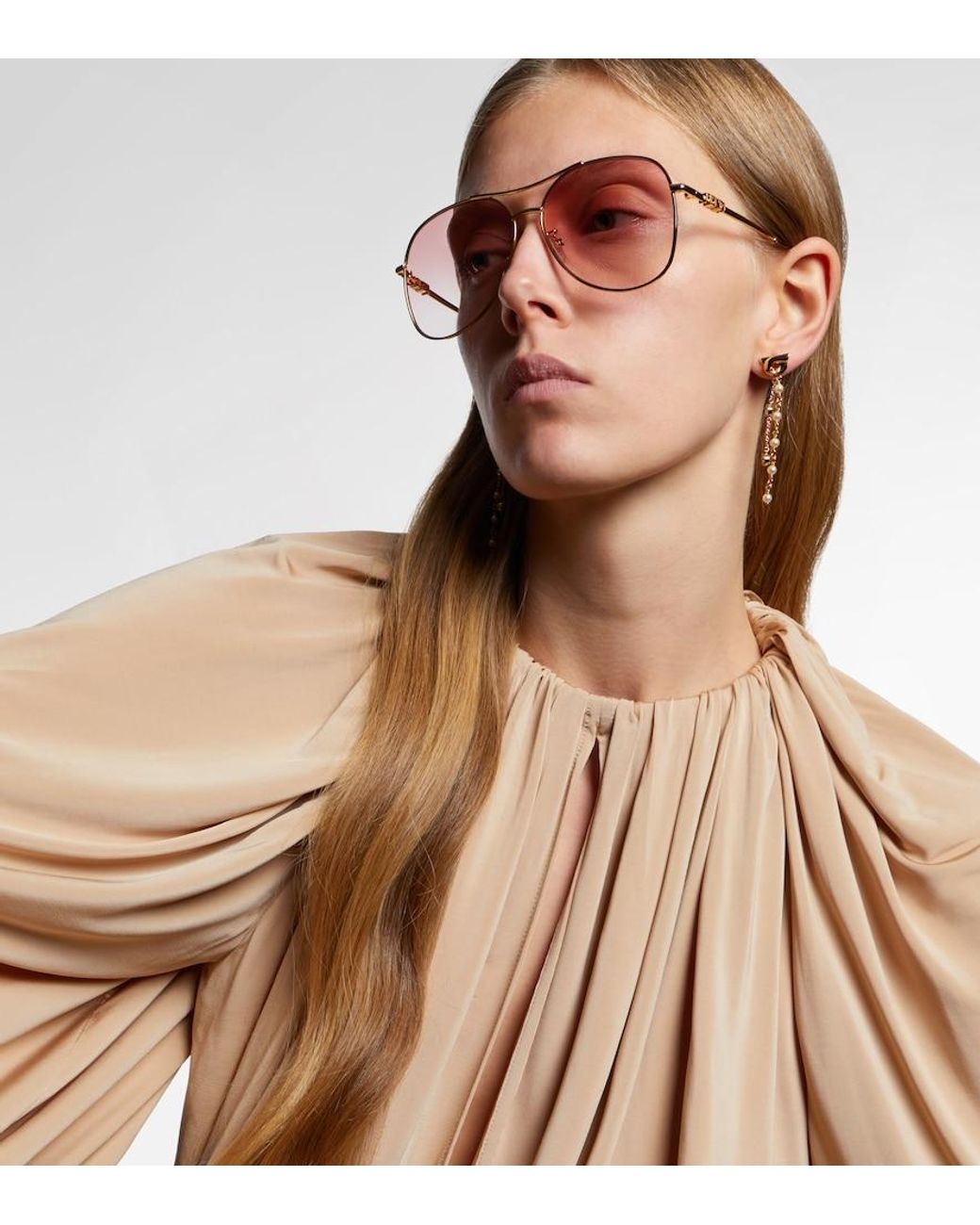 Fendi Pink Graphy Aviator Sunglasses