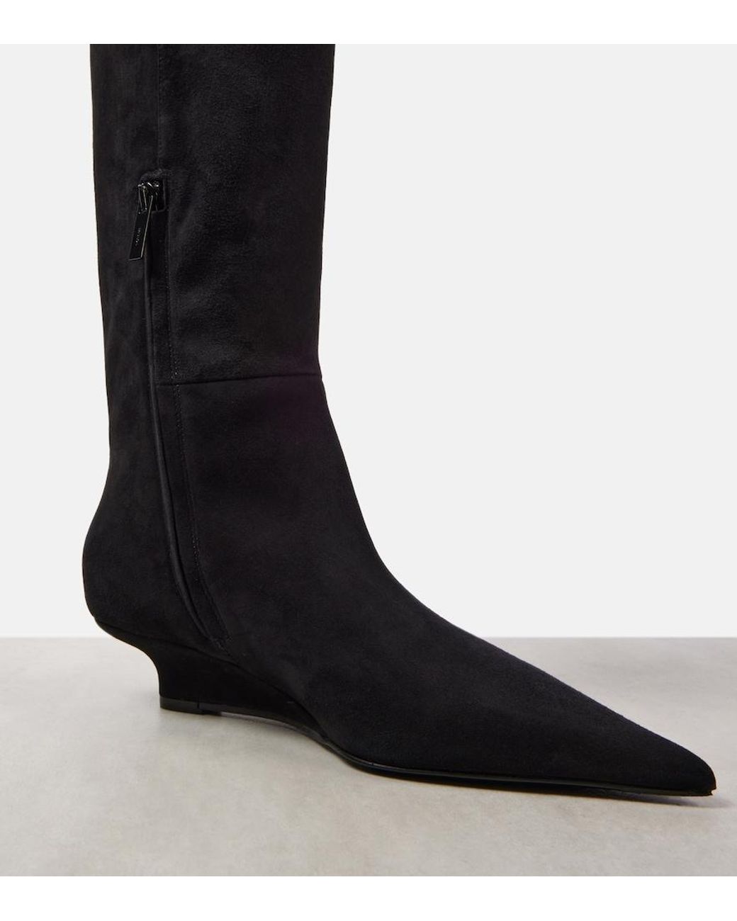Totême Black Sharp 40 Suede Knee-High Boots