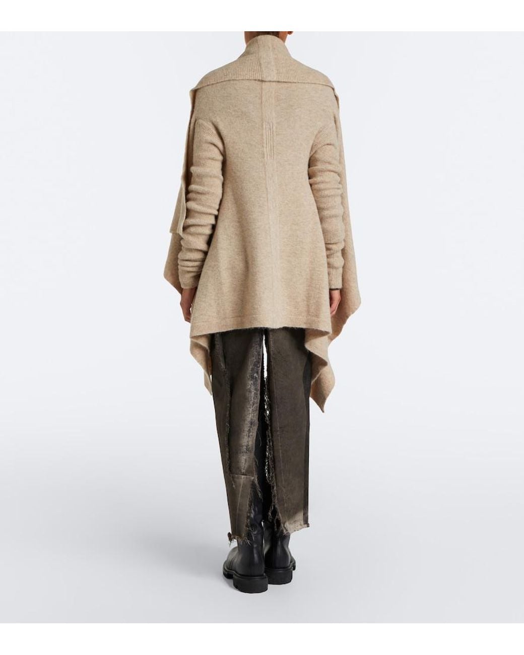 Rick Owens Natural Alpaca And Wool-Blend Cardigan