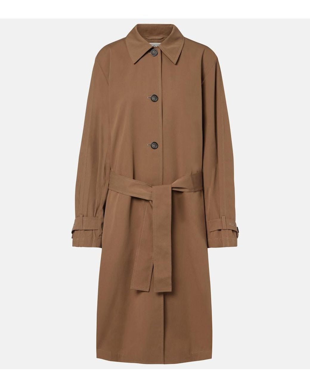 Totême Brown Belted Cotton Trench Coat