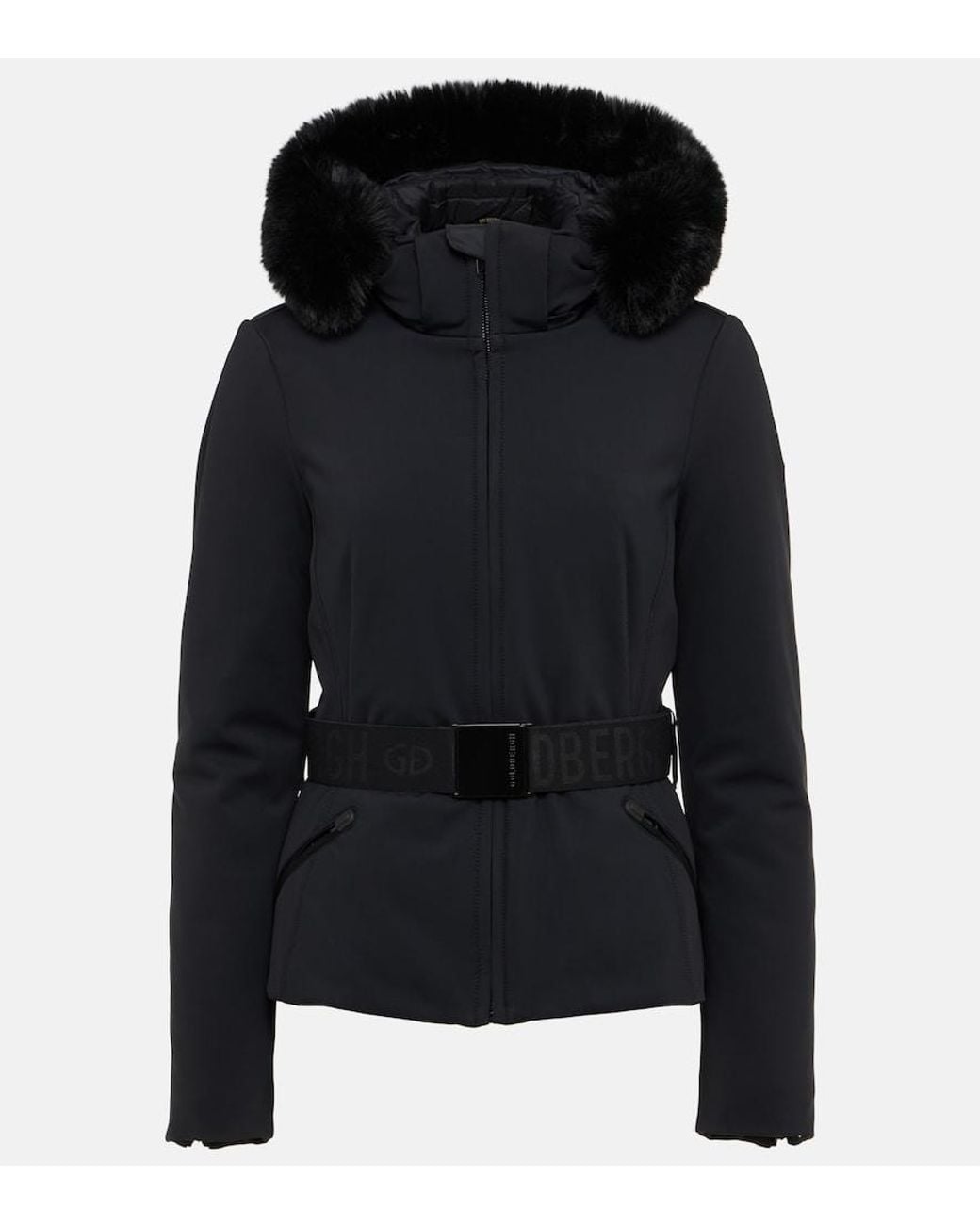Goldbergh Black Hida Faux Fur-Trimmed Ski Jacket