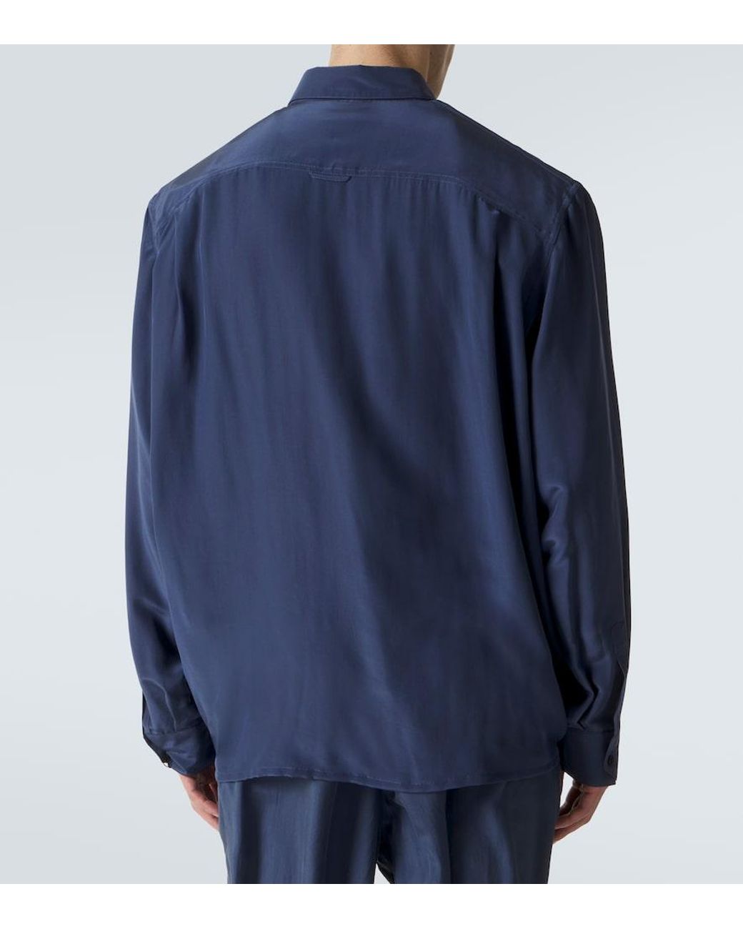 Saint Laurent Blue Long-Sleeved Shirt for men