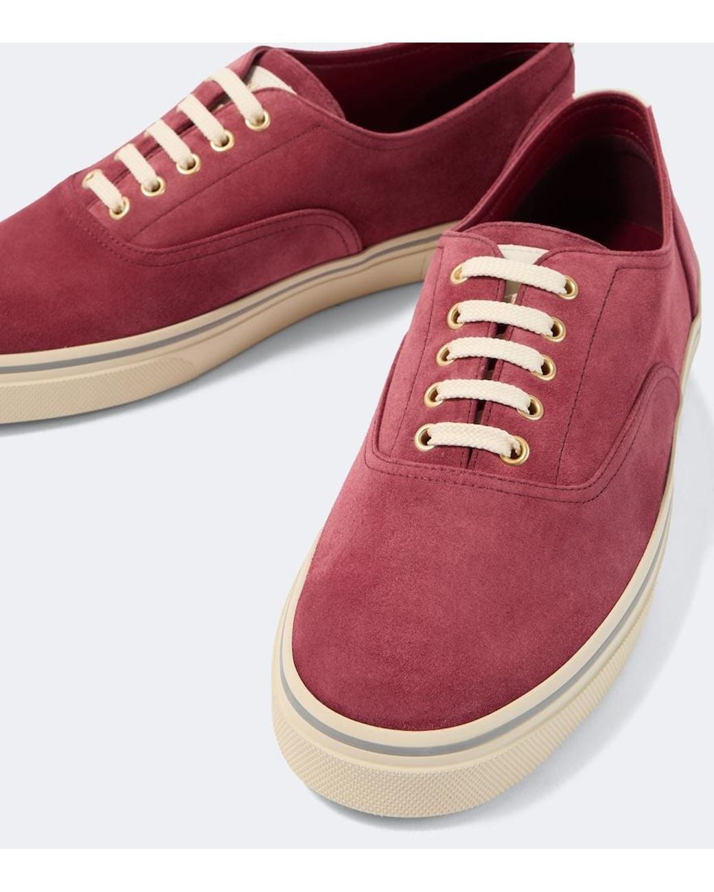 Brunello Cucinelli Red Suede Sneakers for men