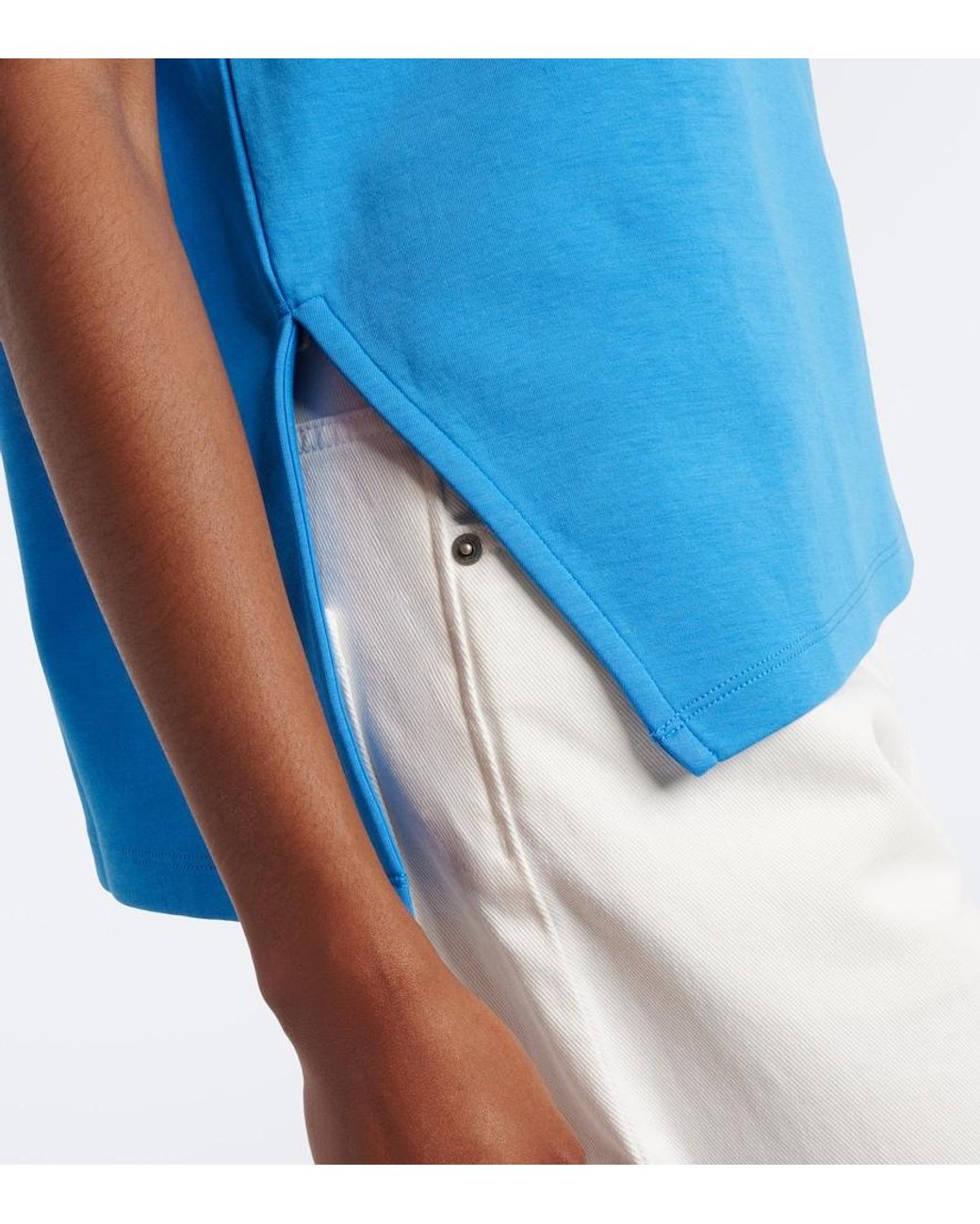 Loewe Blue Asymmetric Cotton-Blend T-Shirt