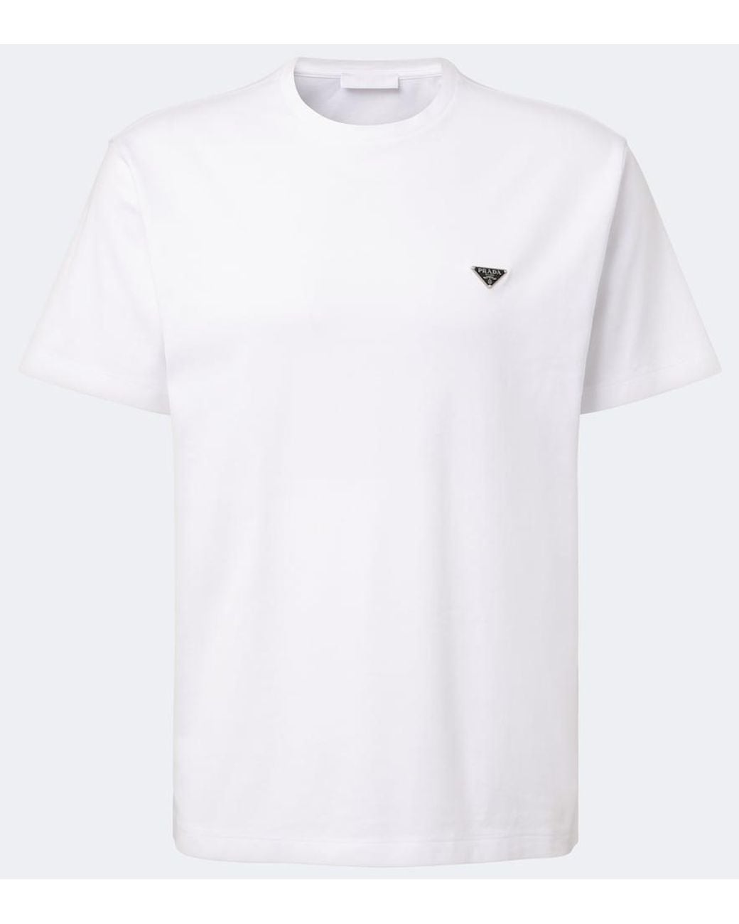 Prada White Logo Cotton Jersey T-Shirt for men