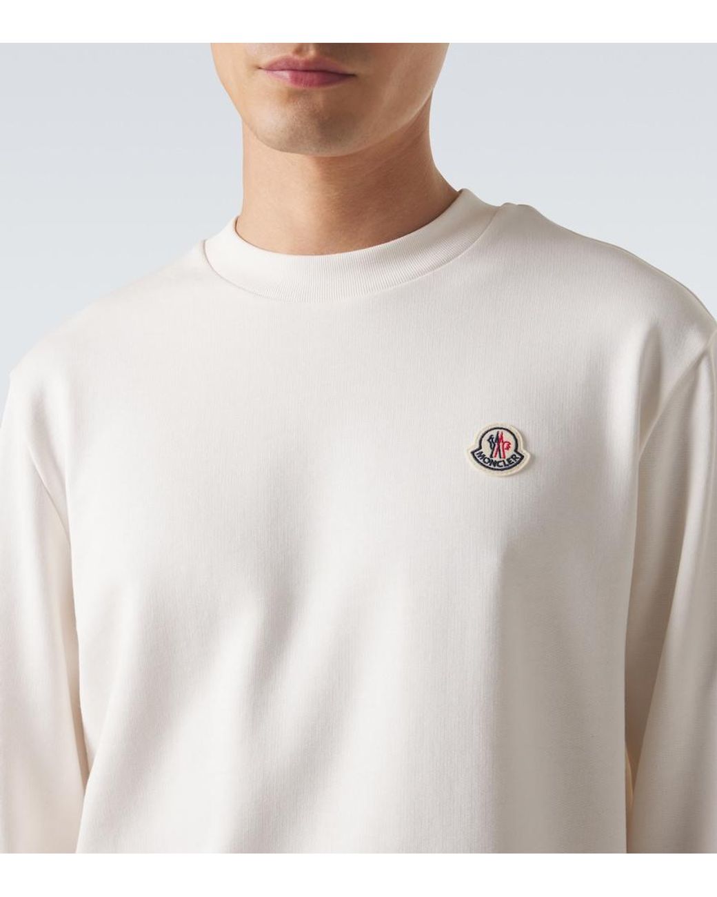 Moncler White Archivio Cotton Jersey Sweatshirt for men