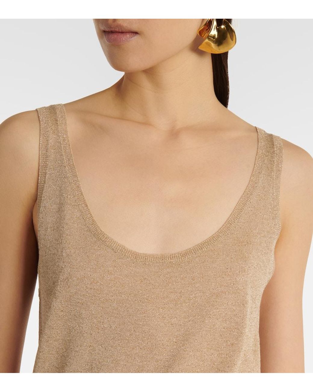 Saint Laurent Natural Lame Tank Top
