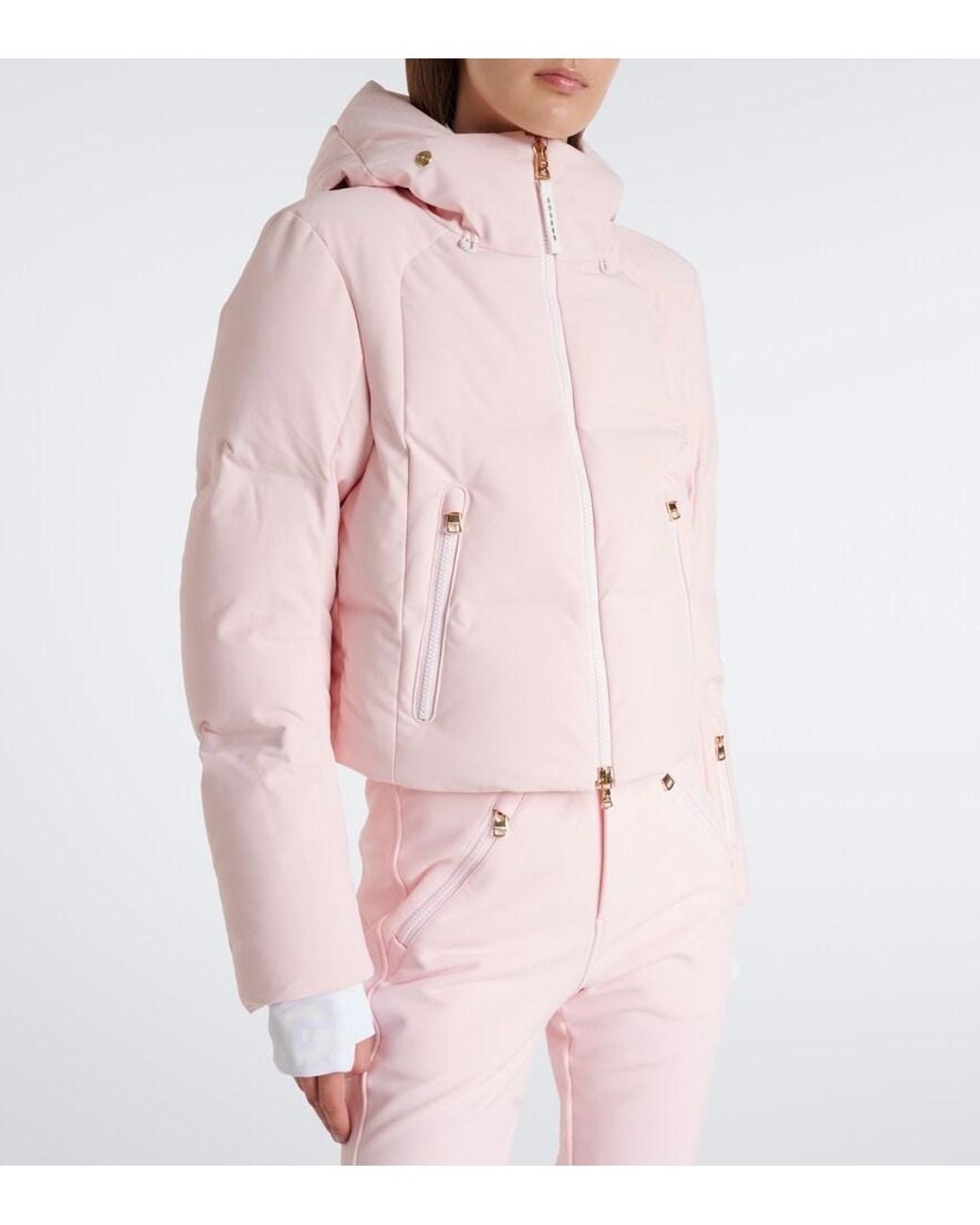 Bogner Pink Hooded Down Ski Jacket