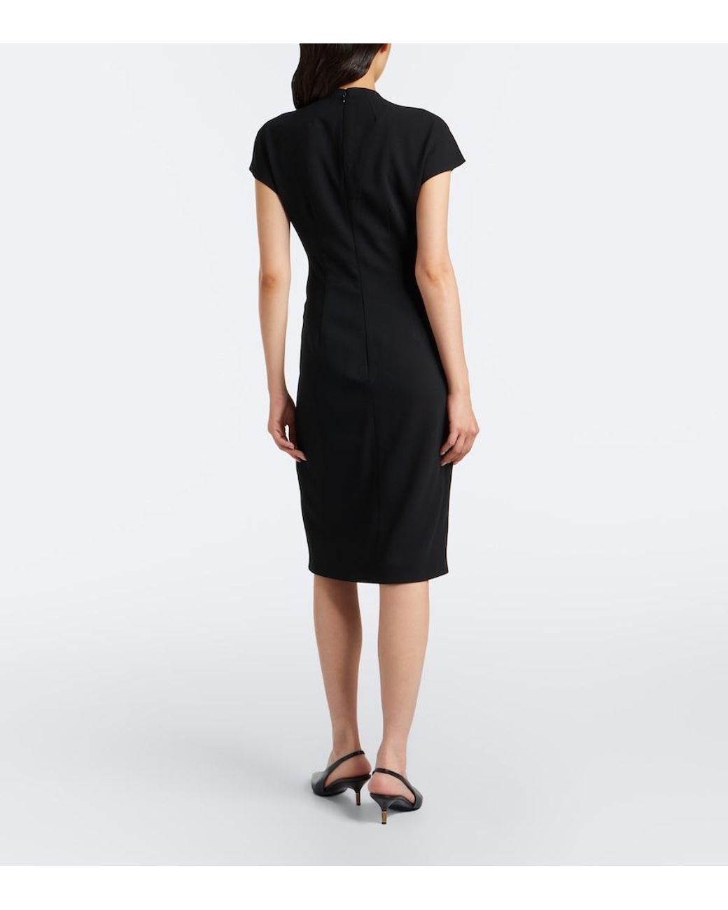 Jil Sander Black Cutout Virgin Wool Minidress
