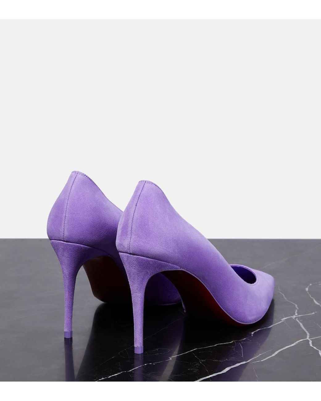 Christian Louboutin Purple Kate 85 Patent Suede Pumps