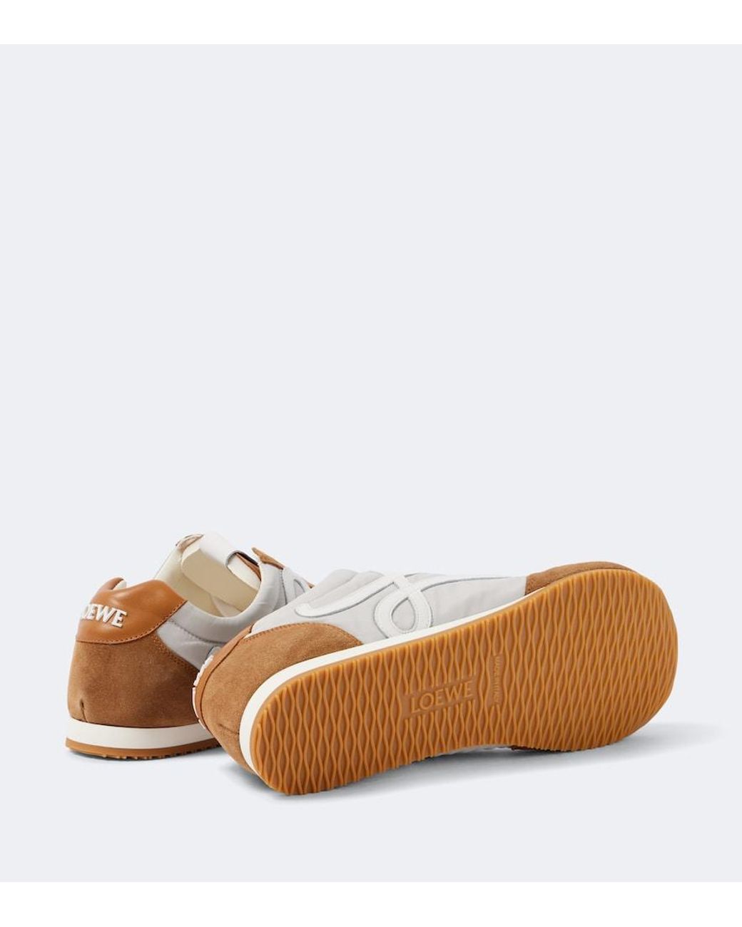 Loewe White Ballet Runner 2.0 Suede-Trimmed Sneakers for men