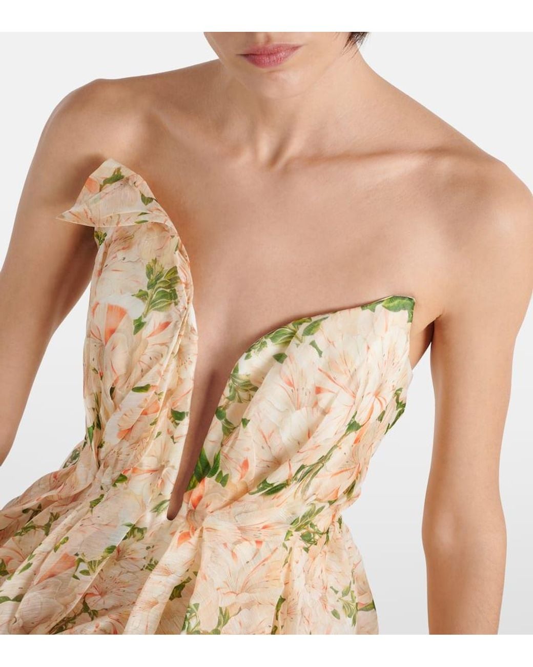 zimmermann natura draped midi dress Zimmermann Natura Draped Strapless Midi Dress
