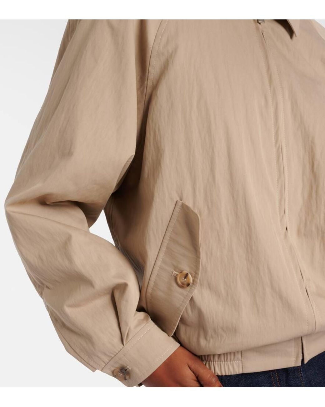 Magda Butrym Natural Cotton-Blend Blouson Jacket