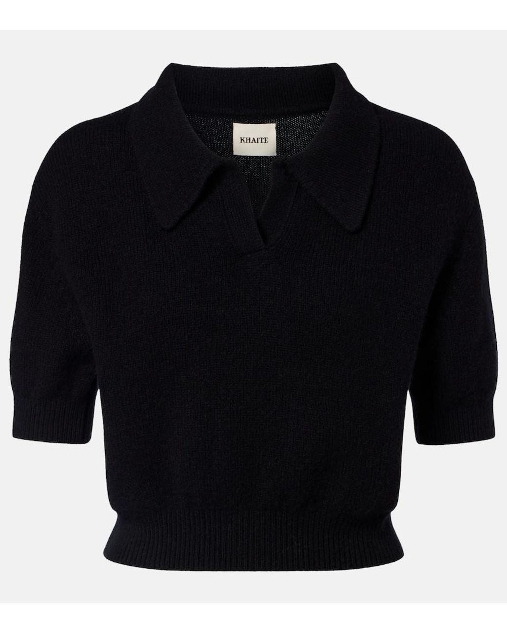 Khaite Black Leni Wool And Cashmere Top