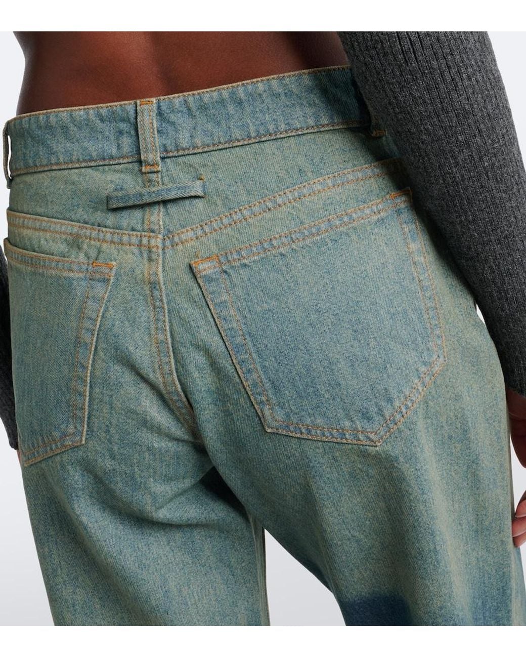 Jean Paul Gaultier Blue Printed Straight Jeans