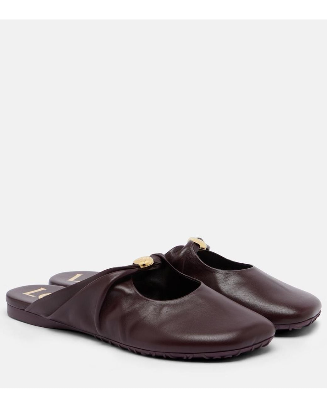 Loewe Brown Pebble Soft Leather Mules