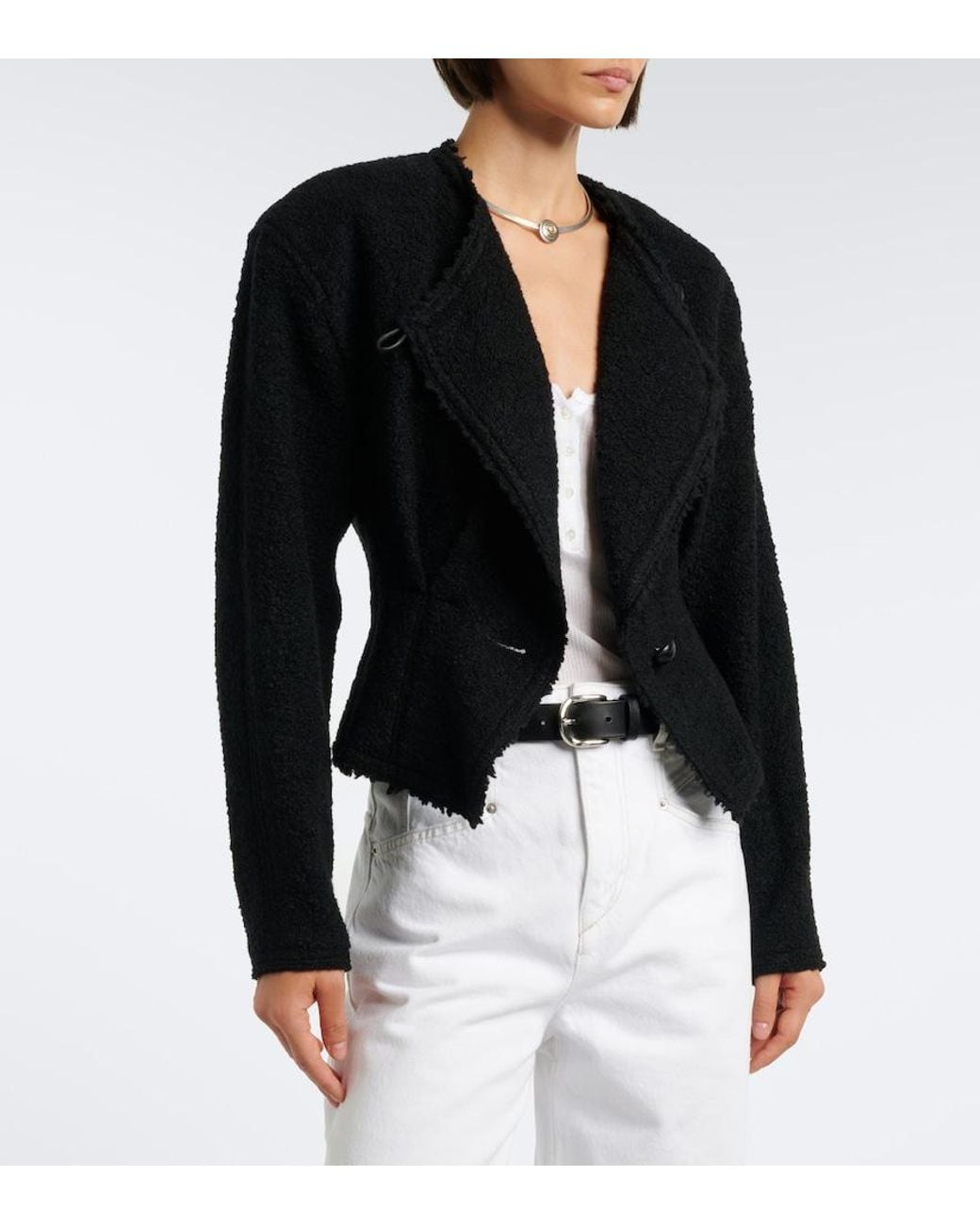 Isabel Marant Black Suna Wool And Alpaca-Blend Boucle Jacket