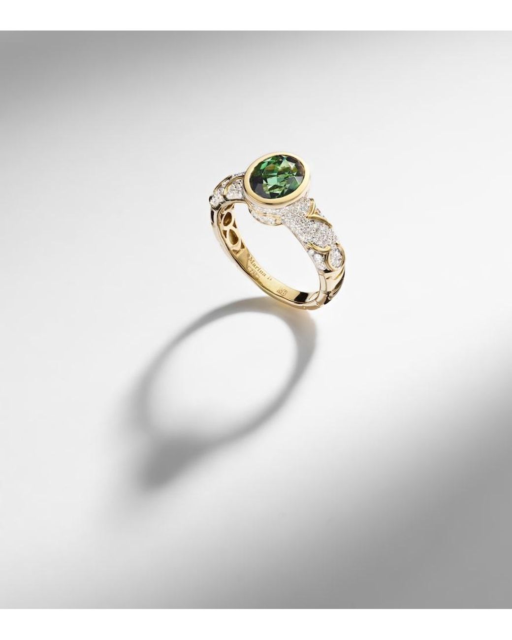 Marina B White Ondine 18Kt Ring With Diamonds And Tourmaline