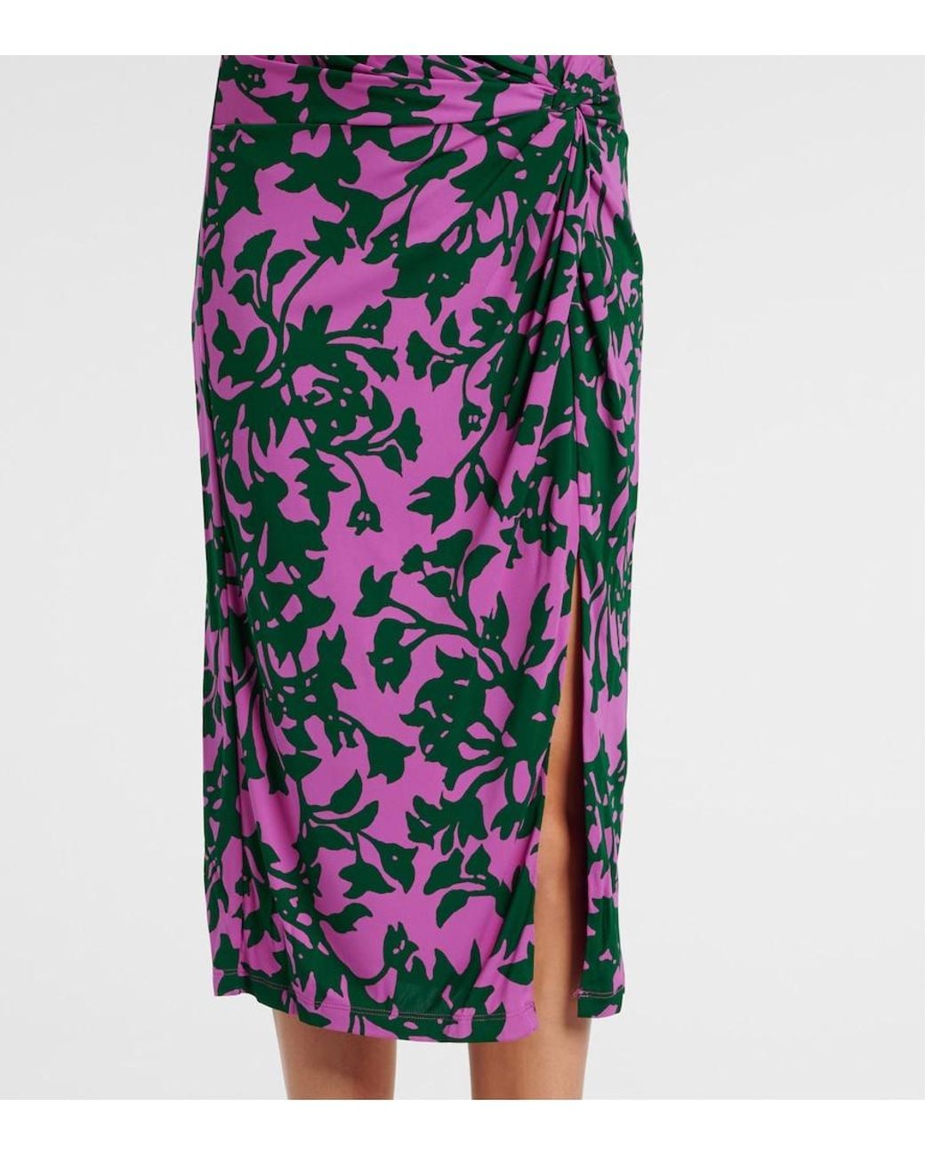 Diane von Furstenberg Purple Aviel Printed Midi Dress
