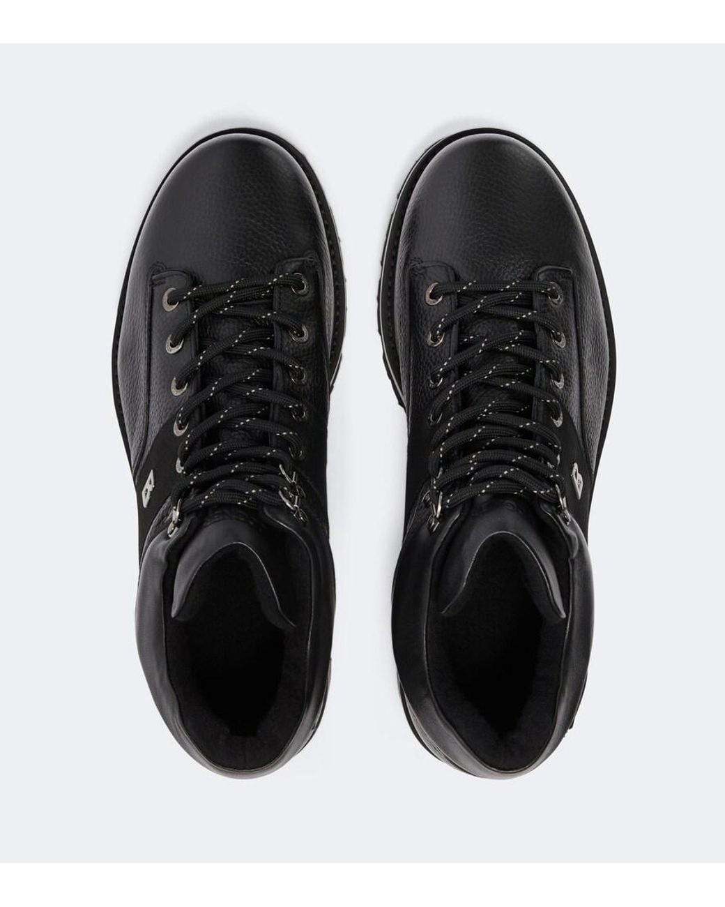 Bogner Black Courchevel Leather Lace-Up Boots for men