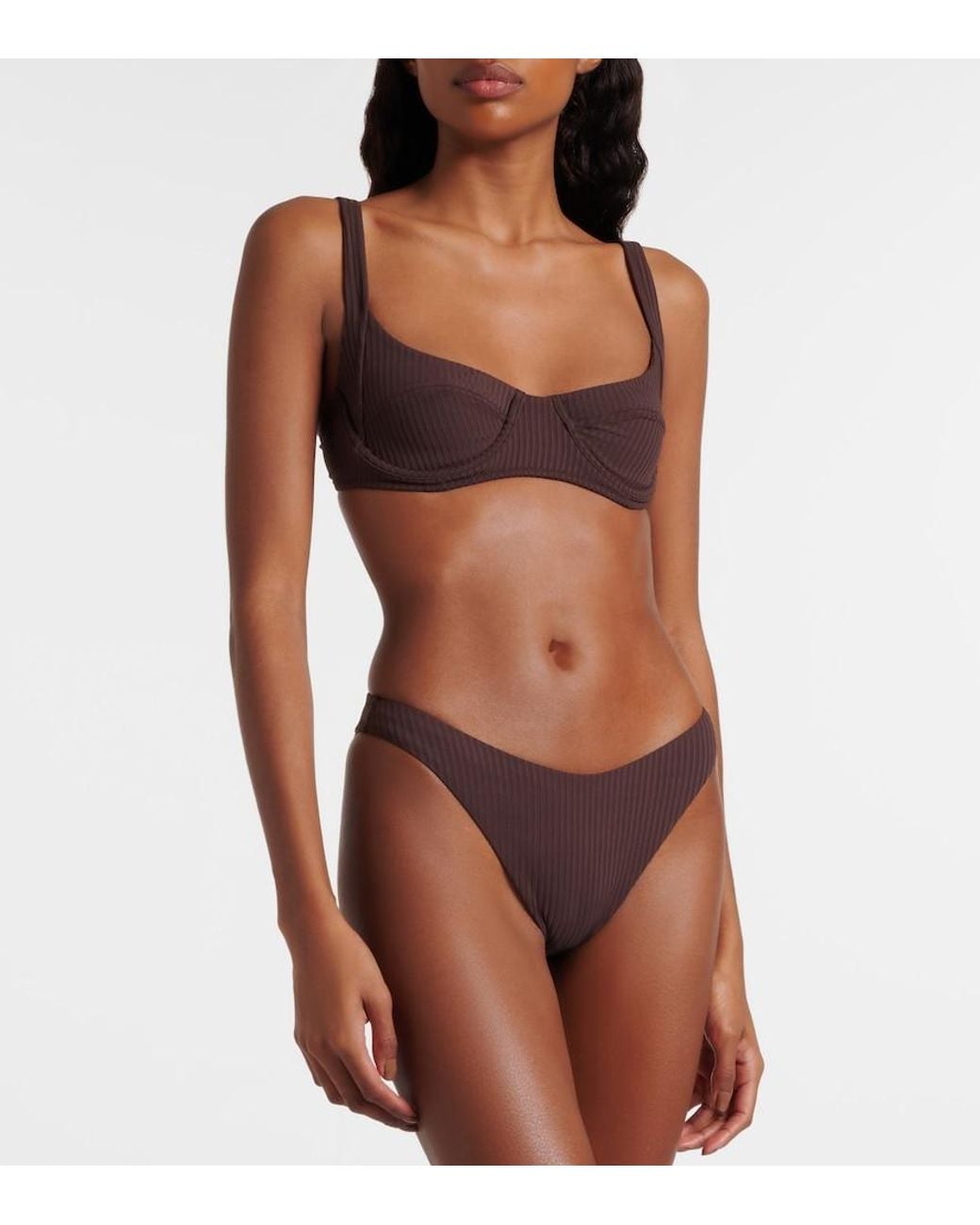 Melissa Odabash Brown Bikini-Hoeschen Noto Aus Rippstrick