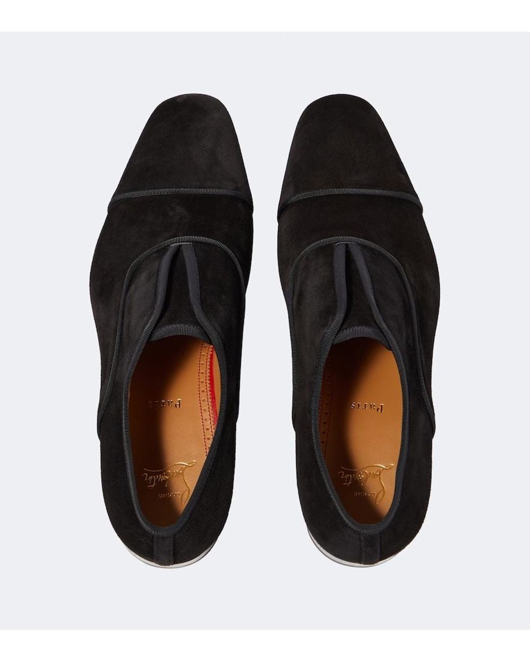 Christian Louboutin Black Alpha Velour Oxford Shoes for men