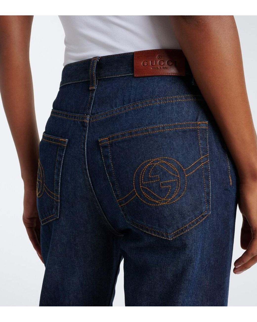 Jeans Regular Interlocking G di Gucci in Blue