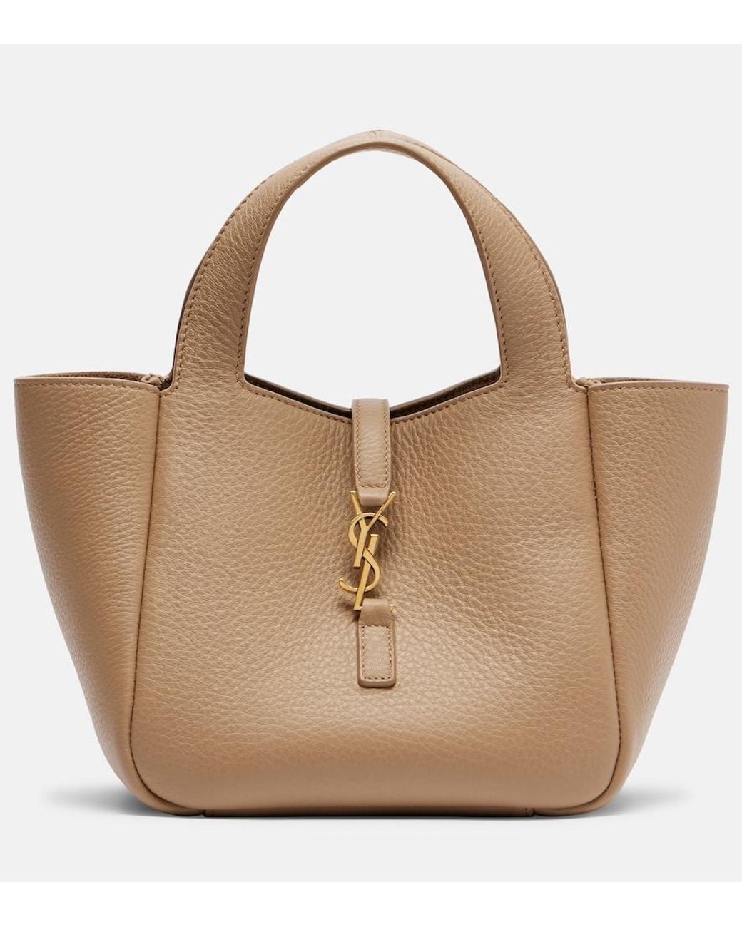 Saint Laurent Brown Le 5 A 7 Baby Bea Leather Top-Handle Bag