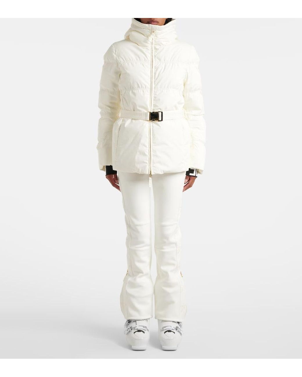 Jet Set White Chamonix Belted Ski Jacket