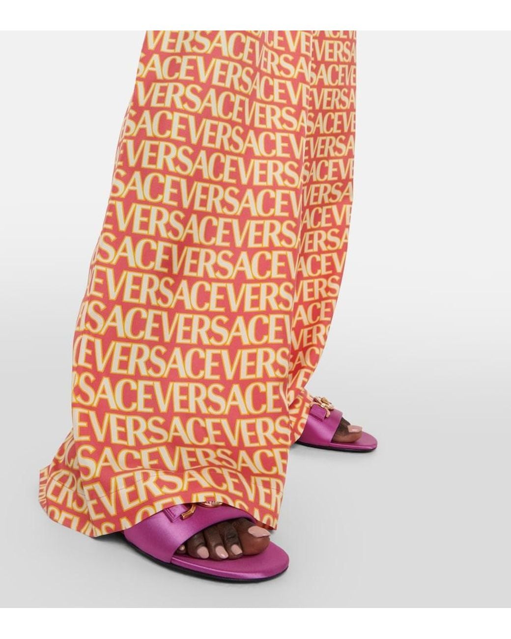 Versace Orange Holiday Wide Leg Trouser