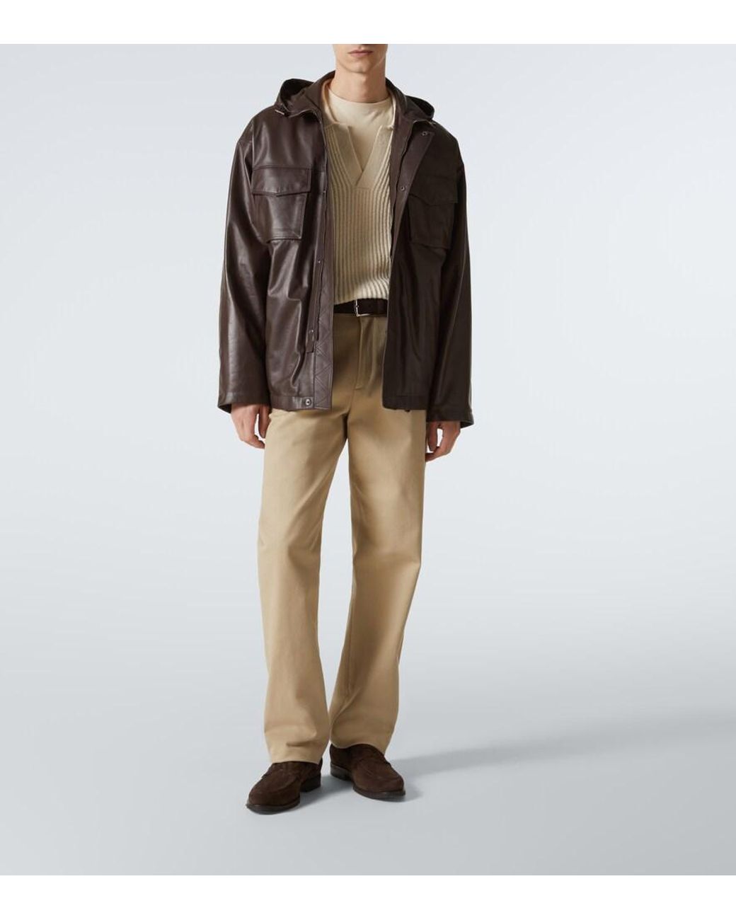 Tod's Brown Leather Jacket for men
